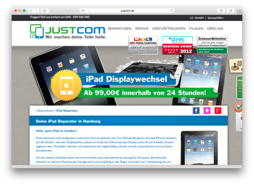 Webseite Justcom.de