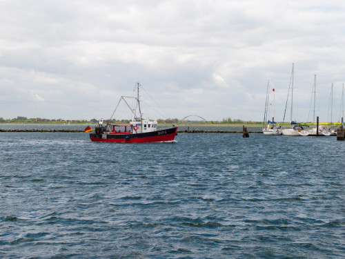 Fischerboot im Hafen von Burgstaaken