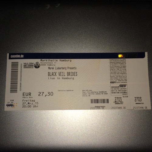 Mein Geburtstagsgeschenk, die Eintrittskarte zum BvB-Konzert
