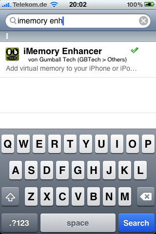 In Cydia iMemory Enhancer installieren In Cydia iMemory Enhancer installieren