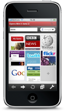 Opera Mini auf dem iPhone Bildquelle: (c) Opera 2010