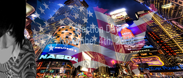 Header auf NYC-Hennes-Welt zu Wahl in den USA 2008 mit Hendrik Header auf NYC-Hennes-Welt zu Wahl in den USA 2008 mit Hendrik