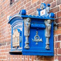 Blue Post Box Replica From 1896 - Lauenburg, Germany