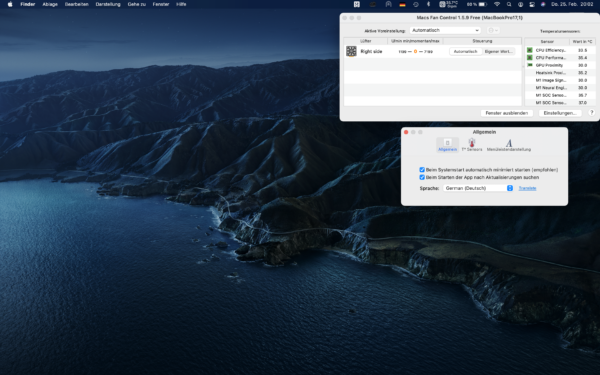 Macs Fan Control 1.5.9 (beta) auf MacBook Pro M1