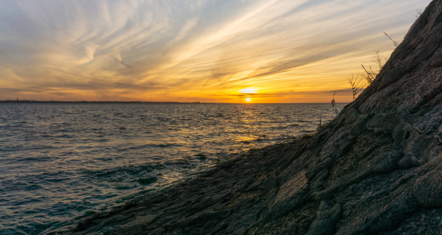 SunsetFehmarn Sound Bridge (Fehmarnsundbrücke), Fehmarn, Germany