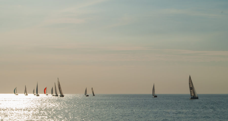 Sailing Regatta and Sunset Warnemunde, Rostock