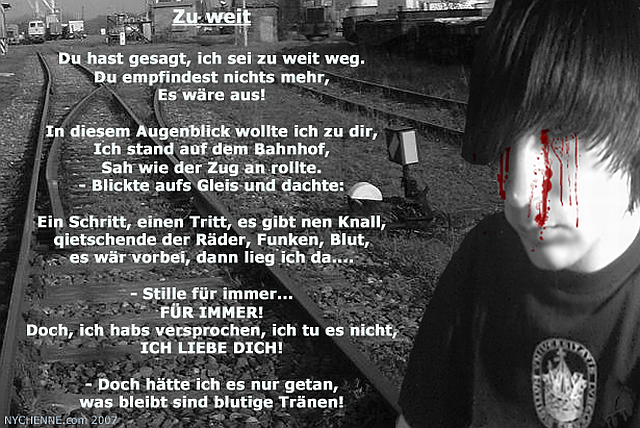 Gedicht "Zu weit"